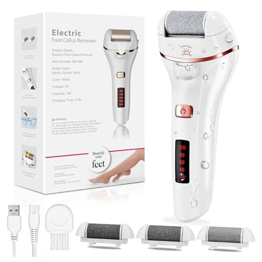 Lima Eléctrica Pies, Aottom Pedicura Electrico para Eliminar Callos Herramientas de Pedicura Recargables con pantalla LED con 3 Diamond Rodillos IPX7 Impermeable