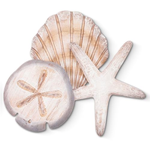 Novabright Wooden Shell Wall Art Set
