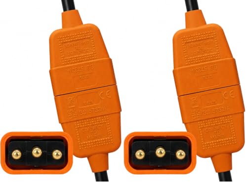 Image of Status Orange Flex Connector | 10A 3 Pin Electric Cable Connector | S3PIN10AOFCB6 (Pack of 2)