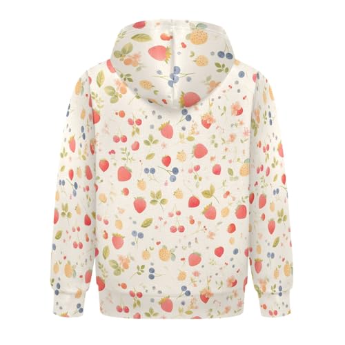 KLL Watercolor Berry Raspberry Toddlers and Girls' Sweatshirt Crewneck Pullover Hoodies with Kangaroo Pocket2