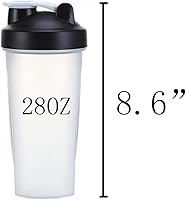 Vista 3 de Paquete de 2 botellas agitadoras de 28 onzas para mezclas de proteínas, botella mezcladora de proteínas con bola batidora de acero inoxidable, vaso