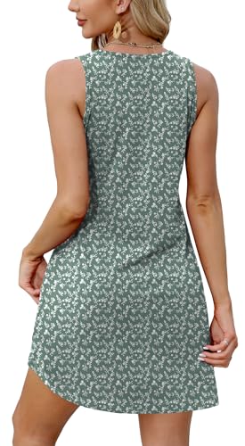 Image of XIEERDUO Summer Dresses for Women 2026 Beach Vacation Clothes V Neck Button Sundresses with Pockets