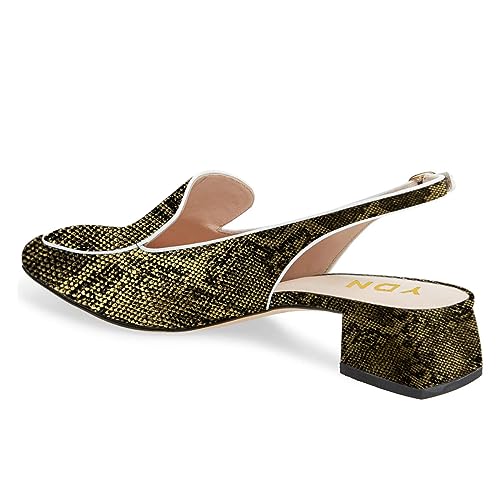 Image of YDN Women Closed Square Toe Block Low Heels Slingback Formal Loafer Dressy Shoes Office Lady Pump Size 4-15 US
