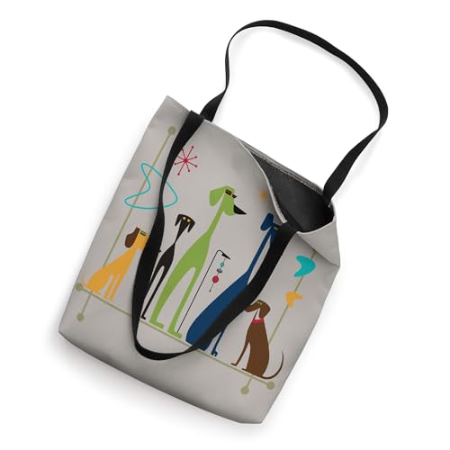 Bolso tipo tote retro de estilo años 50 y 60 con diseño moderno de perros miniatura 2