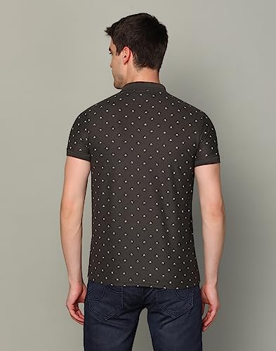 Image of INKKR Men's Printed Polo Neck Half Sleeve Multicolor T-Shirt