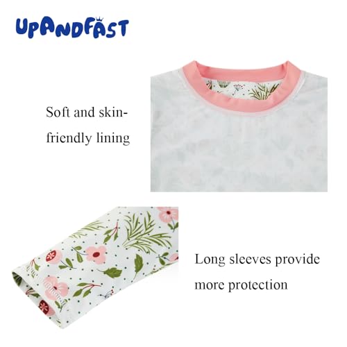 Image of upandfast Girls Rash Guard Set Long Sleeve Two Piece Swimsuit with UPF 50+ Sun Protection for Girls 3-8 Years