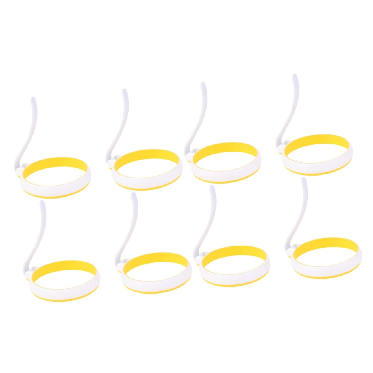 Cabilock 8 Piezas anillos de tortilla molde con forma de panqueque aros de tortilla redondos - Molde flexible molde para tortilla molde de silicona moho anillos de huevo de diseño de mango