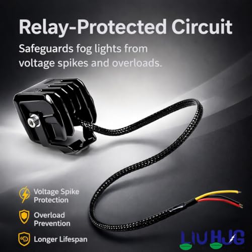 Image of LIU HJG LED Tiny Laser Cannon Single Lens Fog Light Wateproof & Dustproof High Brightness 40W 12V DC Power Yellow White & Red Devi Eye Light Universal fit for All Bikes & Cars (Pack of 2 With Switch)