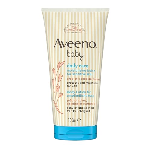 Aveeno® baby daily care Body Lotion mit beruhigendem präbiotischem kolloidalem Hafermehl für normale bis trockene, empfindliche Haut, 150 ml