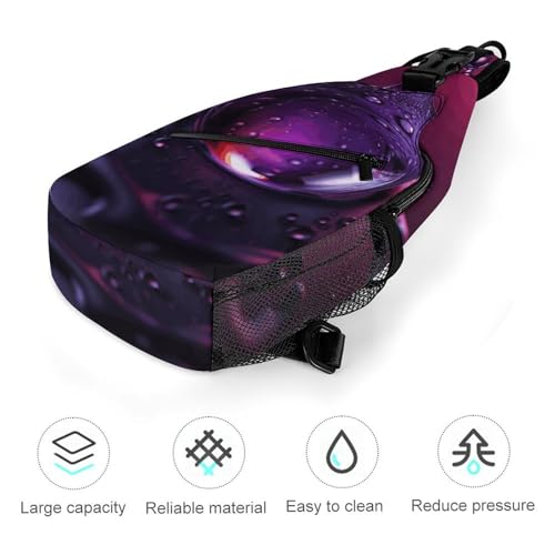 Mochila cruzada morral púrpura para senderismo y viaje miniatura 5