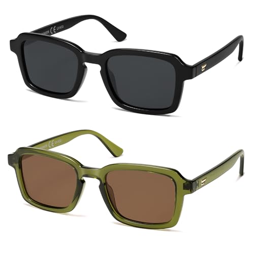Image of VANLINKER Polarized Trendy Square Sunglasses for Women Men 2026 Retro Chic Cute Shades VL9849