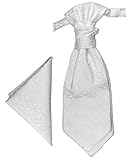 Paul Malone Plastron Set weiss 2tlg Plastron mit Einstecktuch - Hochzeit Krawatte