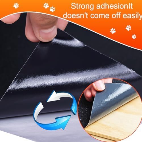 Dog Door Scratch Protector,Dog Nail File Board, Door Protector for Dog Scratching,self-Adhesive Instead of Emery Paper,pet Scratch Areas,Dog Door Protector Scratch Guard (10 inch * 12.5 feet,Black)