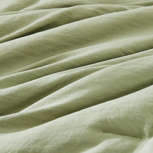 Image of King Size Comforter Set- 7 Pieces Prewashed Bed in a Bag King Bedding Sets | Soft All Season Comforter with Sheets, Pillow Shams & Pillowcases, Sage Green