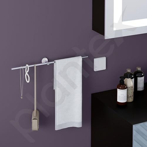 Image of Plantex Stainless Steel Bathroom Towel Bar /Dual Towel Rod /Towel Hanger for Wash Basin /Bathroom Accessories (24-inch) Chrome