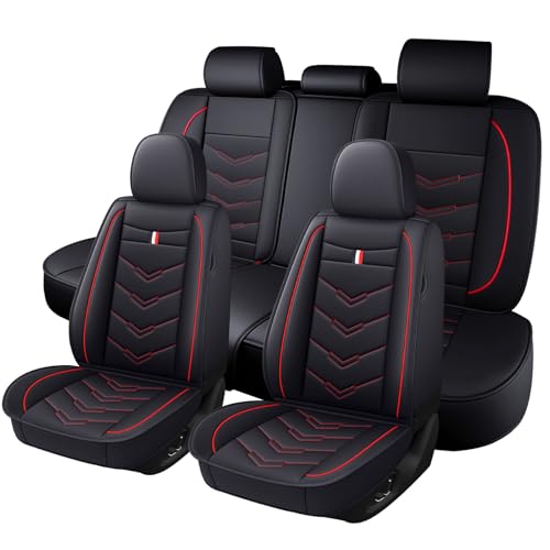 Image of Car Seat Cover for BMW X3 2003-2025, Durable Wear Resistant Waterproof Vehicle Cushion Cover, Breathable No Odor Premium Leather Vehicle Seat Covers.(Standard,Black Red)