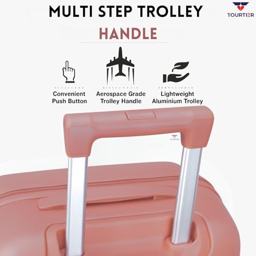 Image of Hard-Shell Luggage Trolley Bag with 360 Spinner Wheels, Large Capacity Travel Carry-On Suitcase (Style-1, BABYPINK, 20 inch 24 inch 28 inch)