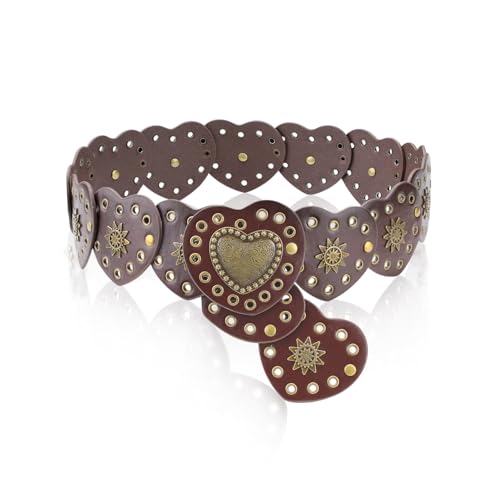 Photo de Chihutown Ceinture à disque en cuir, accessoires occidentaux pour femmes, ceintures vintage réglables pour robes, chemises, pantalons,...