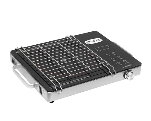 Image of 2200W Induction Cooktop with Grill | 4 Pre-Set Cooking Menus | LED Touch & Digital Display | 5 kv Surge Protection | Works on All Utensils | 3-Year Warranty | Black