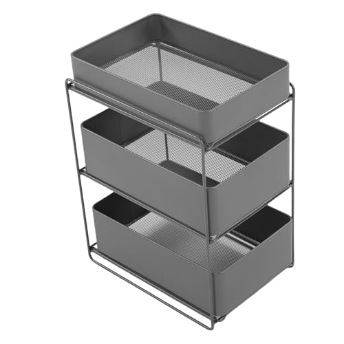 Organizador para debajo del fregadero Zopsc de acero con 3 niveles, capacidad y diseño deslizante para baño, cocina y ahorro de espacio miniatura 7