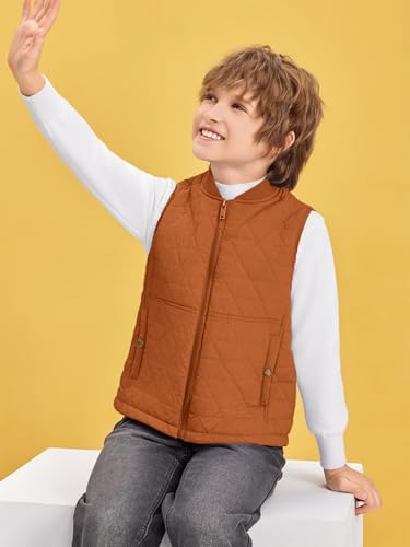 Haloumoning Boys Zip Up Puffer Vest Kids Lightweight Quilted Sleeveless Jackets Outerwear with Pockets 4-14 Years4