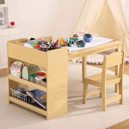 Bureau enfant en bois rose avec 2 chaises Zstar - 3