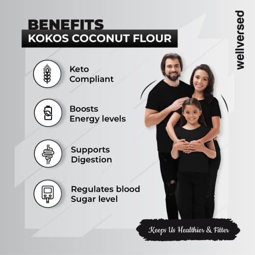 Image of Kokos Natural Coconut Flour 400 Gm - Gluten-Free, High in Fiber & Protein, Ideal for Keto Diets, Supports Heart Health, Weight Loss & Digestion