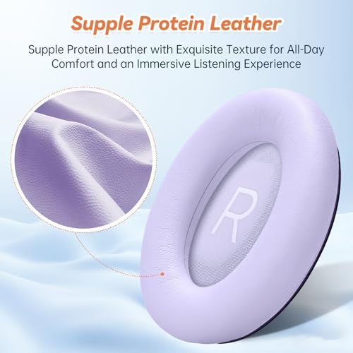 Image of Aurivor Replacement Ear Pads for Bose QuietComfort 45 35 ii (QC45 QC35) Headphones, Earpads Cushions for QC SE SC & New Quiet Comfort (Deep Bass), with Softer Foam & Protein Leather (Chilled Lilac)