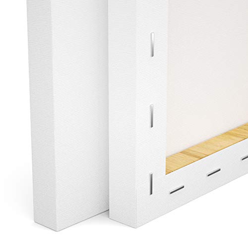 Image of GOTIDEAL Stretched Canvas, 5x7 Inch Set of 10, Primed White - 100% Cotton Artist Canvas Boards for Painting, Acrylic Pouring, Oil Paint Dry & Wet Art Media