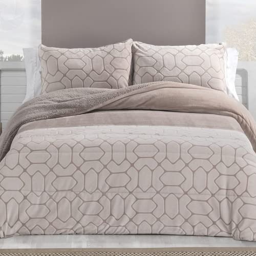 Manterol EDREDON Sherpa CONFORTER DOKO 057 Mosaico Lino (Cama 150/160 (250x260 cm.))