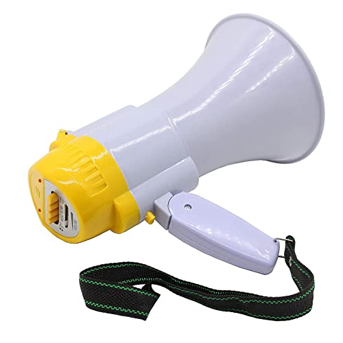 メガホン ポータブルメガホンスピーカー、PA拡声器、サッカー、野球、ホッケー、バスケットボールの安全訓練用のボリュームコントロールとボイスレコーダー付きメガホン拡声器