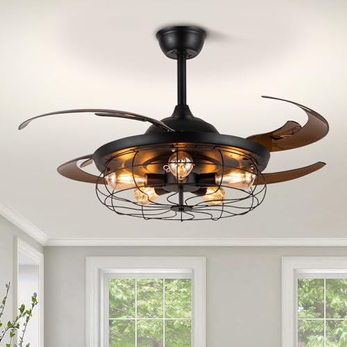 Siljoy Retractable Ceiling Fan with Lights