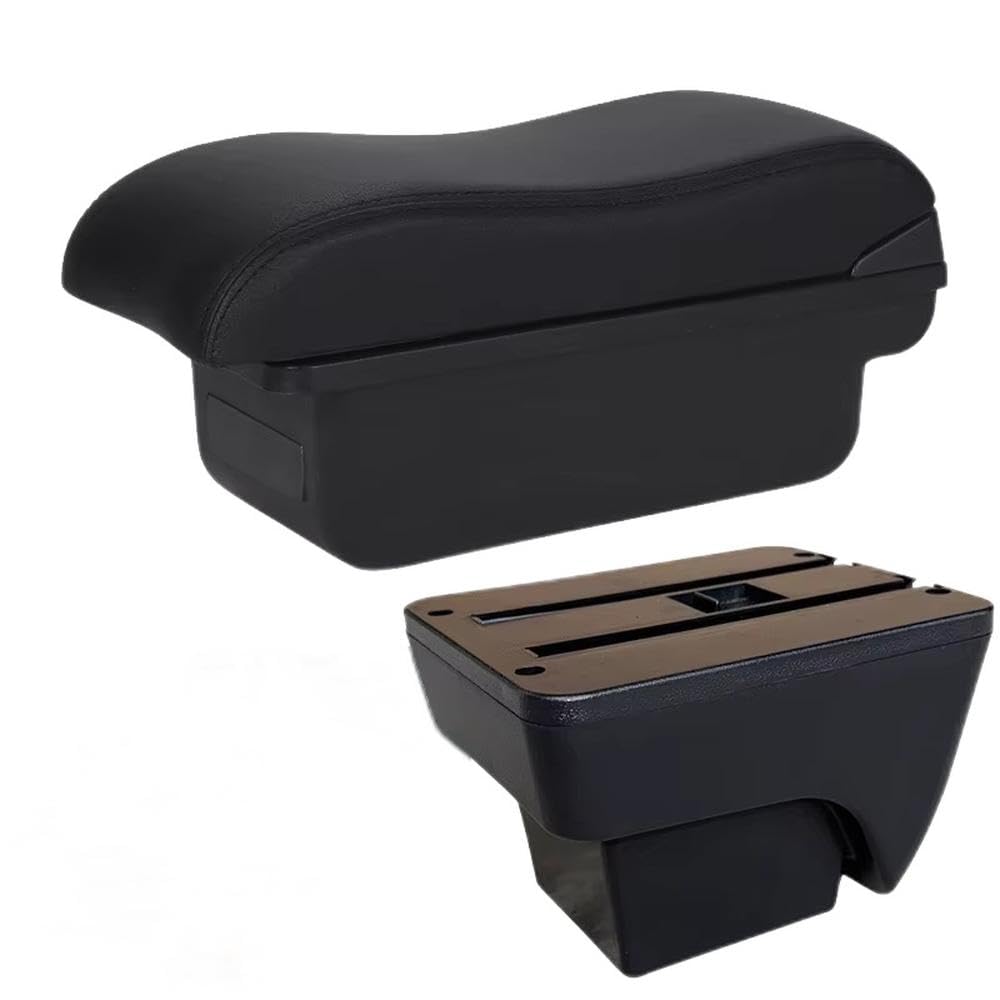 FSOZDBBPL For Seat Arona For Ibiza 6L 6J 2017-2025 Car Armrest Box Auto Storage Box Retrofit Interior Accessories Interior Parts(C2 Black line NO USB)