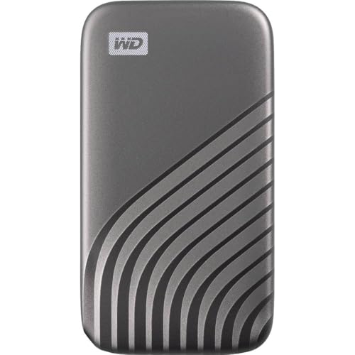 WD 500GB My Passport Portable SSD External NVMe Solid State Drive USB-C up to 1050 MB/s Works with PC Xbox and Playstation 2-meters drop resistance Space Grey