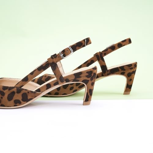 Image of C.Paravano Kitten Heels for Women Pointed Toe Slingback heeled Sandal Pumps