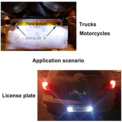 Mcdrlled Led License Plate Light,Tag Screw Bolt Lamp,12V Led Bulbs,Waterproof/Rainproof Ip68, Black Aluminium Light Holder, Legal For Car Motorcycle Truck Rv Atv Bike.(White Light) #TOP5