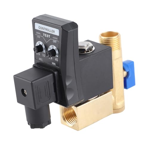 Automatisches Ablassventil, G1/2 DN15, elektronisches Ablaufventil, automatisch, zeitgesteuert, für Kondensat von Luftkompressoren (AC230 V) (230 V)