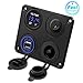 Cigarete Lighter Socket, doppia USB 4.2A, presa DC 12V, interruttore voltmetro con display a LED Presa corrente per caricabatteria auto impermeabile per auto 12V/24V,barche marine,moto, camion,SUV,UTV