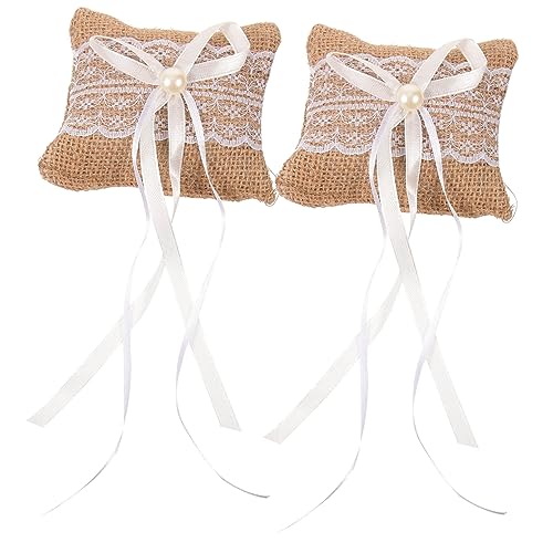 HEALLILY 2Pcs Lace Ring Box Creative Wedding Ring Pillow for Elegant Storage Compact Design for Ceremonies and Engagements Wedding Accessory