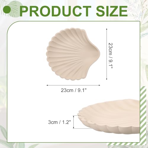 Bandeja decorativa de madera uxcell en forma de concha para centro de mesa de cafe 3