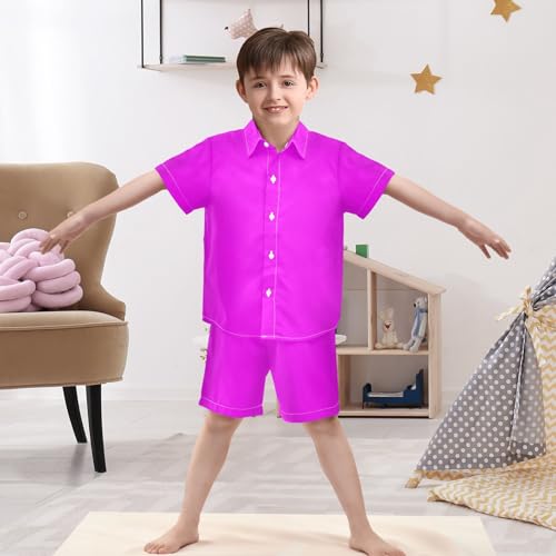 Image of 3T Toddler Boy Shorts Set Black Hawaiian Button Down Shirts Summer Outfits for Little Boy
