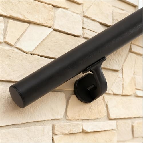 10FT Handrails for Indoor Stairs,Deck,Slope,Modern Aluminum Handrail Set, wall Mounted, with Zink-Alloy Brackets Aluminium Railing System,Rust Free. (Matte Black, 10 FT) by QDMXJF - Image 9