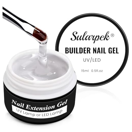 Sularpek Gel Constructor Uñas 15 ML, Gel de Construcción sin HEMA ni TPO, Arte de Uñas, Extensiones y Modelado(Clear)