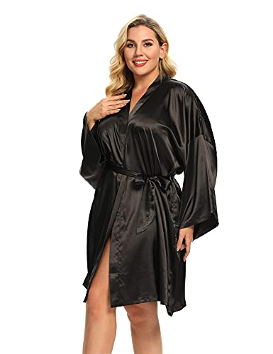Women's Plus Size Silky & Satin Robes - Bridesmaid & Soft Sleepwear (1X-5X)2