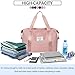 INVODA Travel Duffel Bag For Women and Men Waterproof Expandable Weekender Overnight Bag Carry on Tote Bag Dry Wet Separation Swim Sports Travel Gym Bag (Dark Pink)