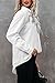 Magritta White Button Down Long Sleeve Shirt for Women Dressy Loose Fit Collared V Neck Lightweight Solid Color Business Work Blouse Tops Small