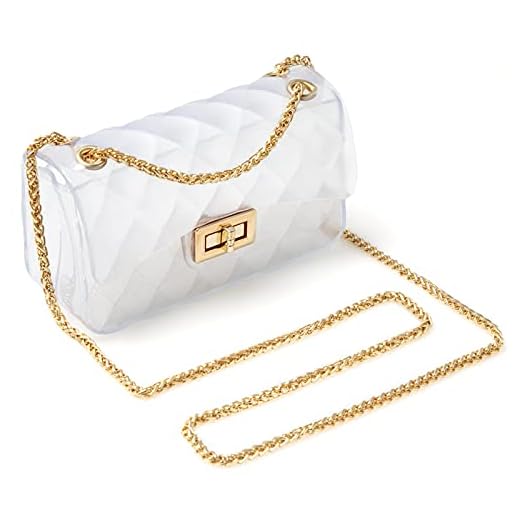 MOETYANG Semi Clear Purse for women,Jelly Purse, Clutch Crossbody Shoulder Bag Fashion Design(Small)