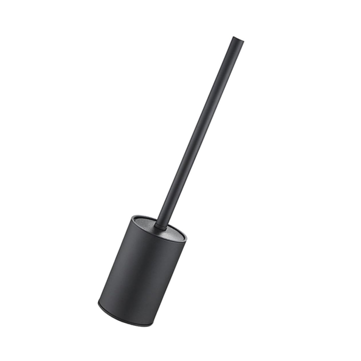 Brosse WC acier inoxydable noire et son support compact pour wc