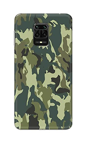 Image of Printed Hard Back Cover Case for Mi Redmi Note 10 Lite Back Cover (Green Army Camouflage) -1803