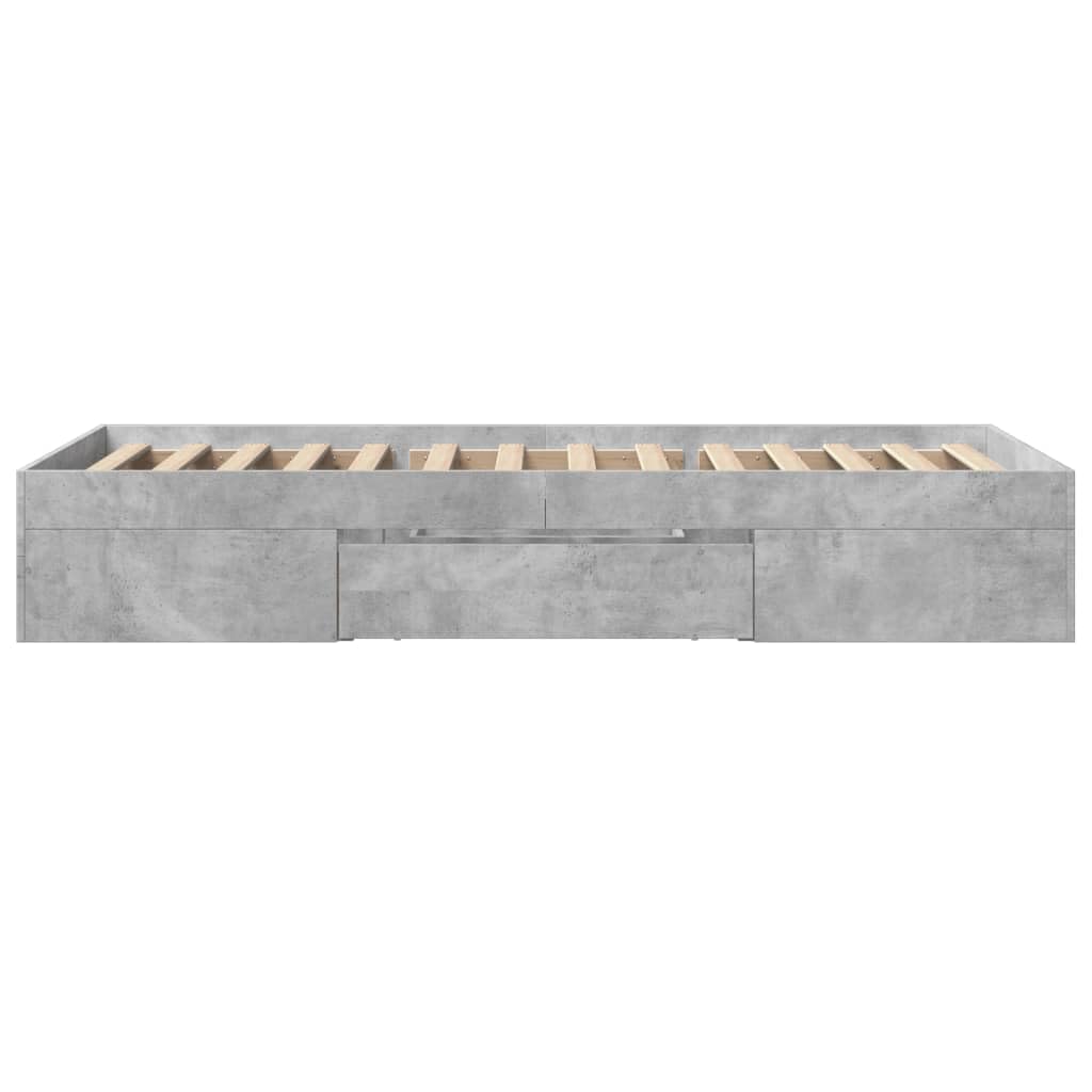 Rama łóżka, łóżko rodzinne, łóżko podwójne, meble do sypialni, rama łóżka betonowa szara, 90 x 200 cm materiał drewnopochodny